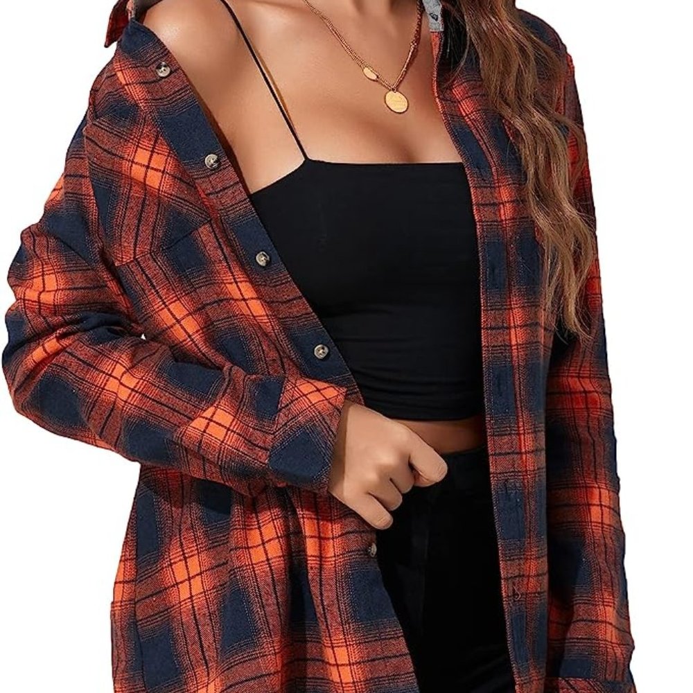 Women Plaid Flannel Shirt